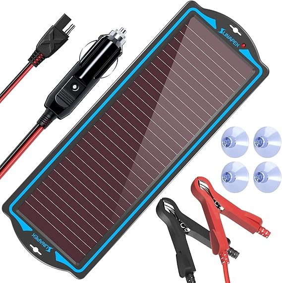 SUNAPEX 12V Solar Battery Charge: Waterproof Portable Solar Panel Kit – Battery