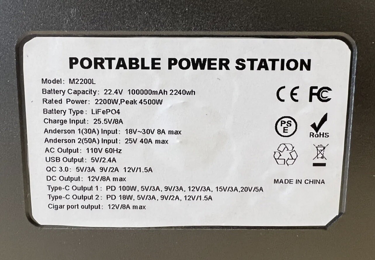Portable Power Station 2200 Wh Solar Generator Home use,Outdoor Camping