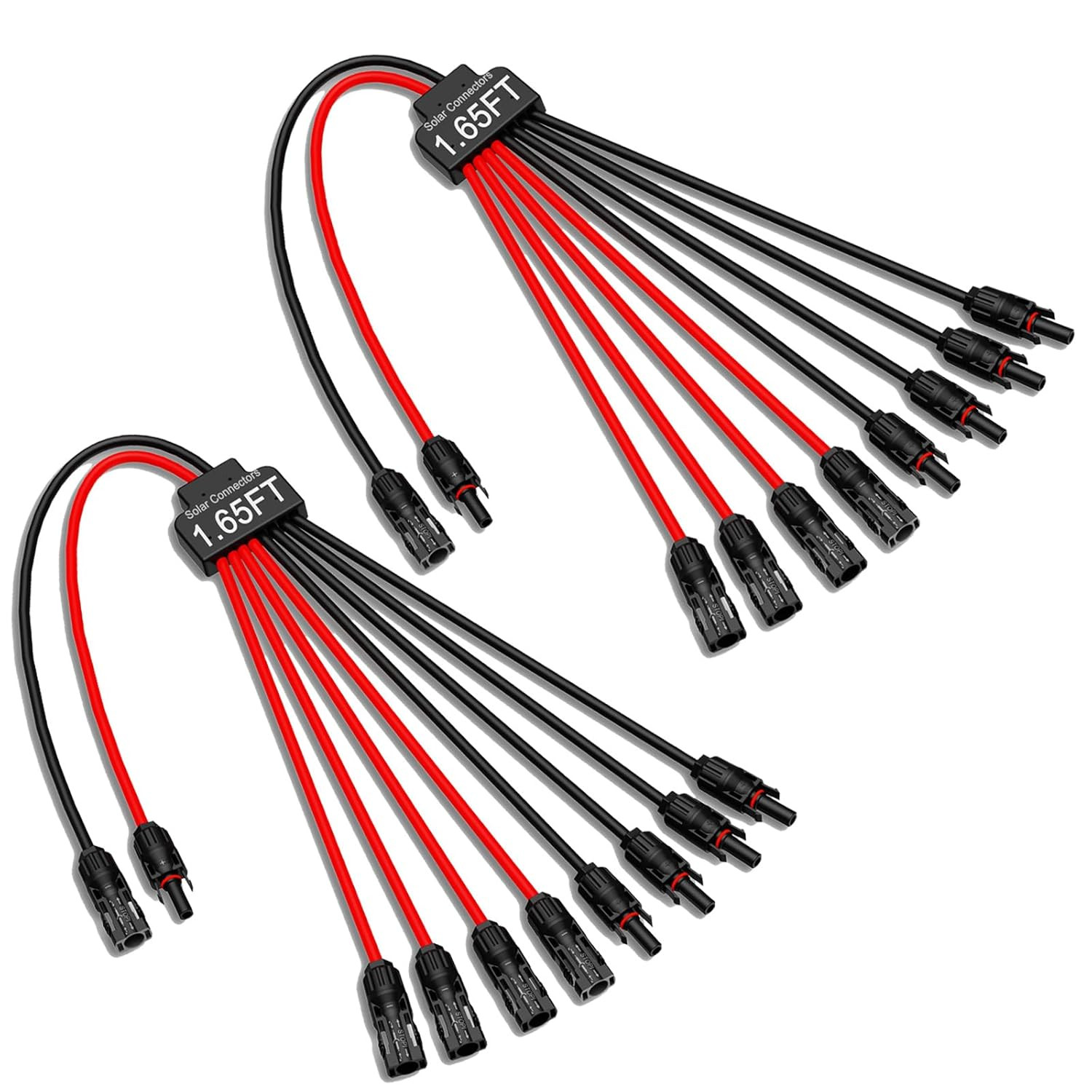 2 Pack Solar Connectors for 4 Solar Panels,Tool-Free Solar Panels
