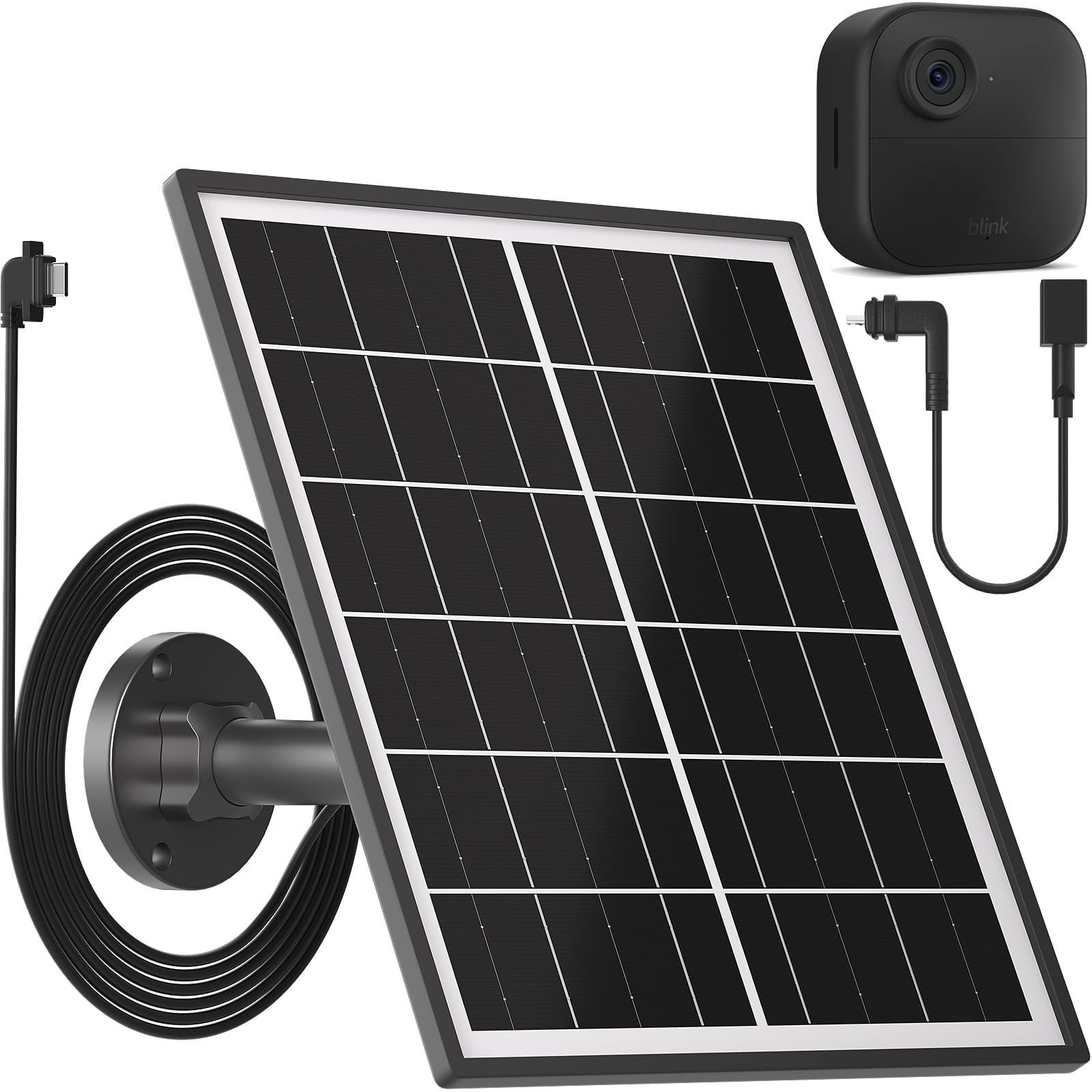5W Solar Panel Charger for Blink Outdoor/Indoor Cameras, 13.1ft Cable & Mount