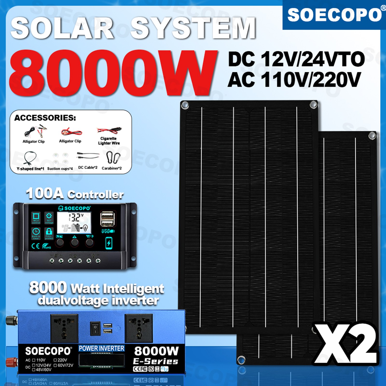 Robust 8000W Off-Grid Power Station Kit | Inverter, 100A Controllery1