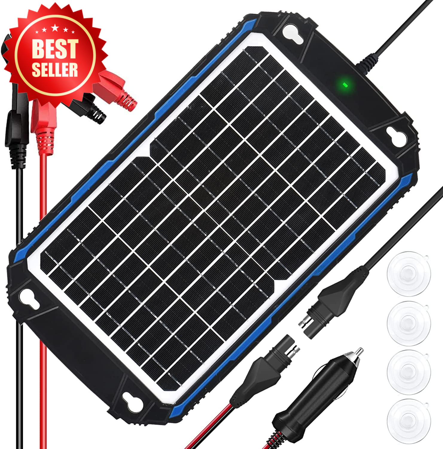 12W 12V Waterproof Solar Battery Charger Maintainer Pro MPPT Controller US
