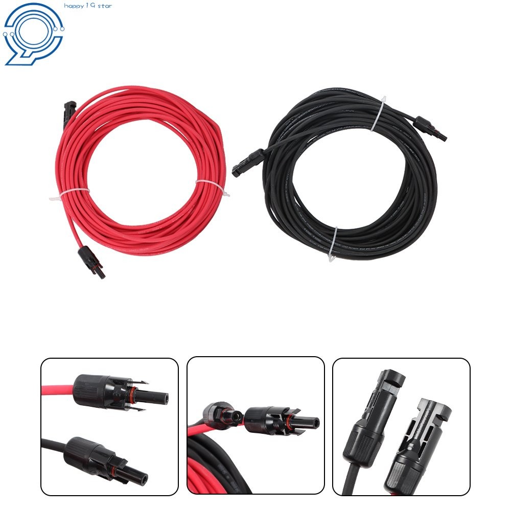 4mm² 20M Solar Wire Black+Red UV Resistant Cable with M4 Connector Kit