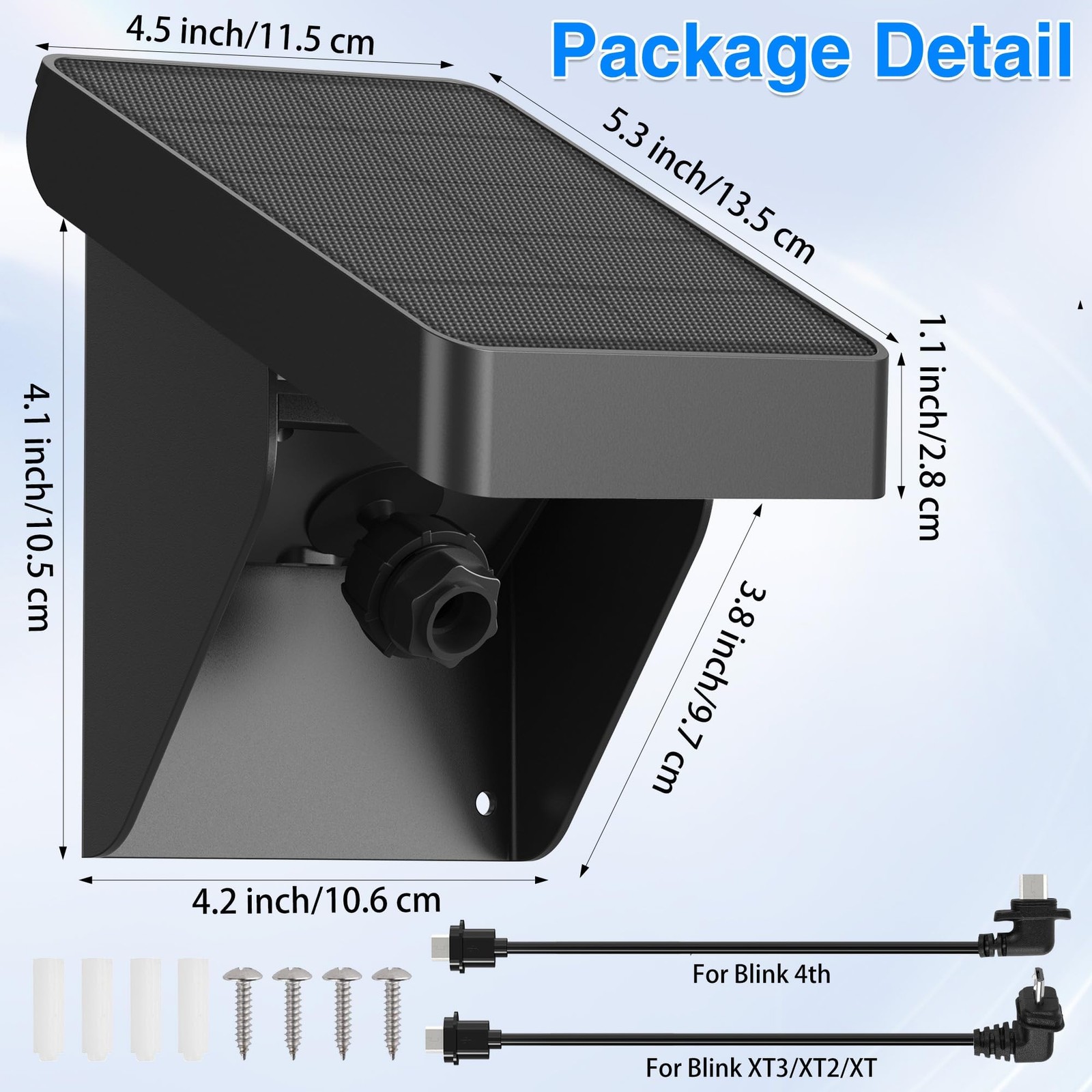 Solar Panel for Blink Outdoor 4 (4Th Gen)/Xt3/Xt2/Xt Cameras – IP67 Weatherproof