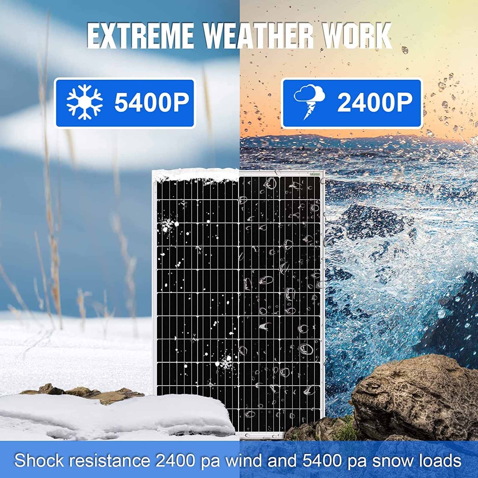 400W Solar Panel 12V PV 100Watt Monocrystalline Home RV Roof Shed Back-up Power