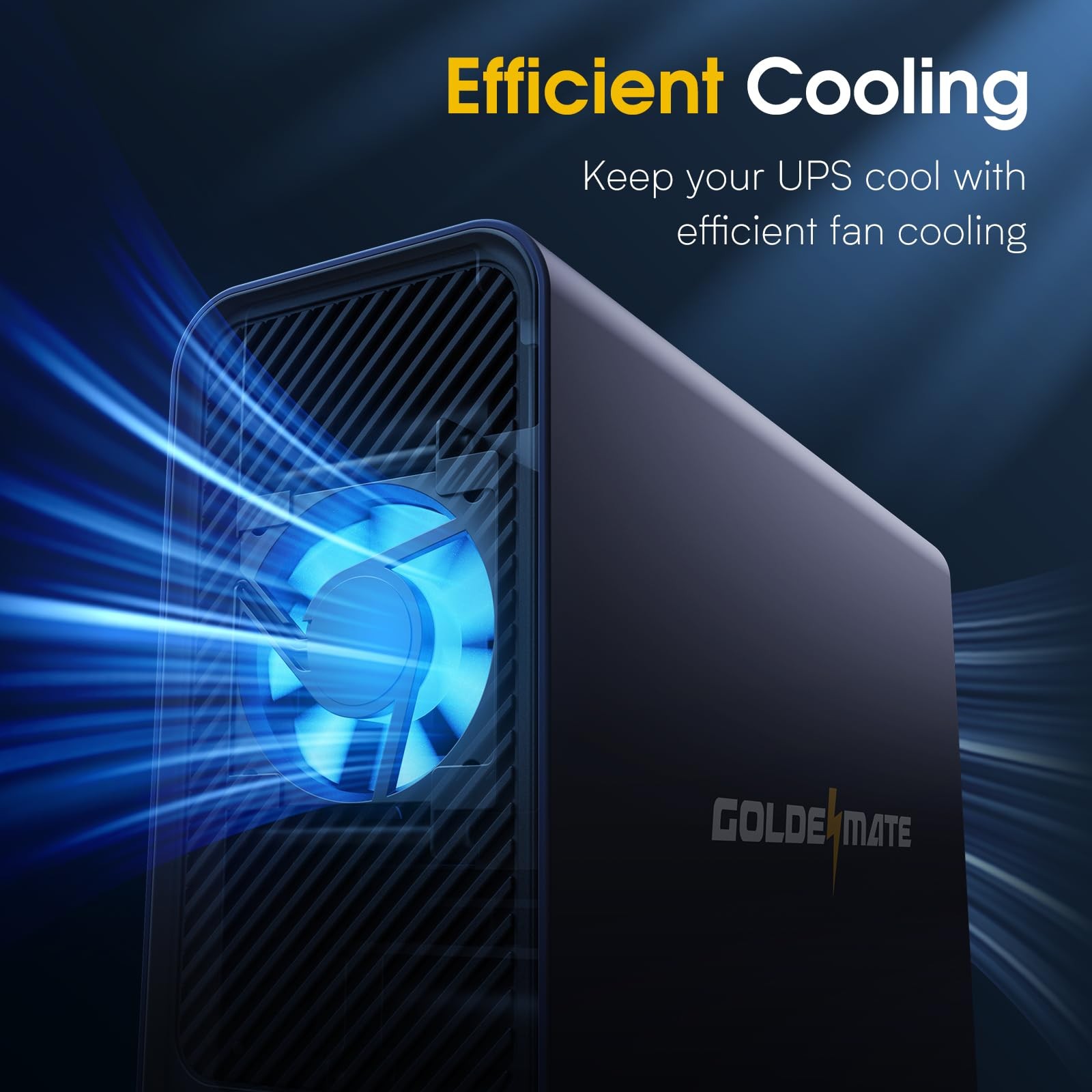 GOLDENMATE 800W UPS 1000VA Battery Backup 10-Year Lifetime for Gaming PC Server