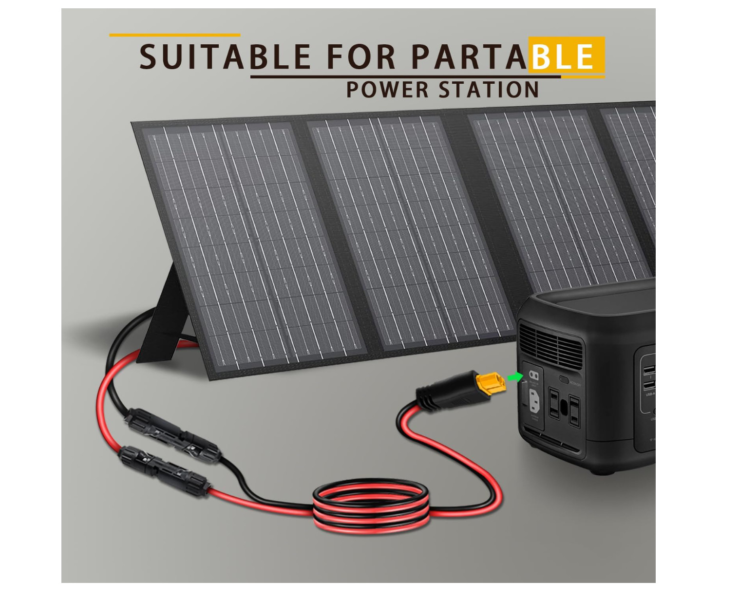 MC4 to XT60 Solar Panel Cable 12AWG 10FT Extension Adapter Power Station