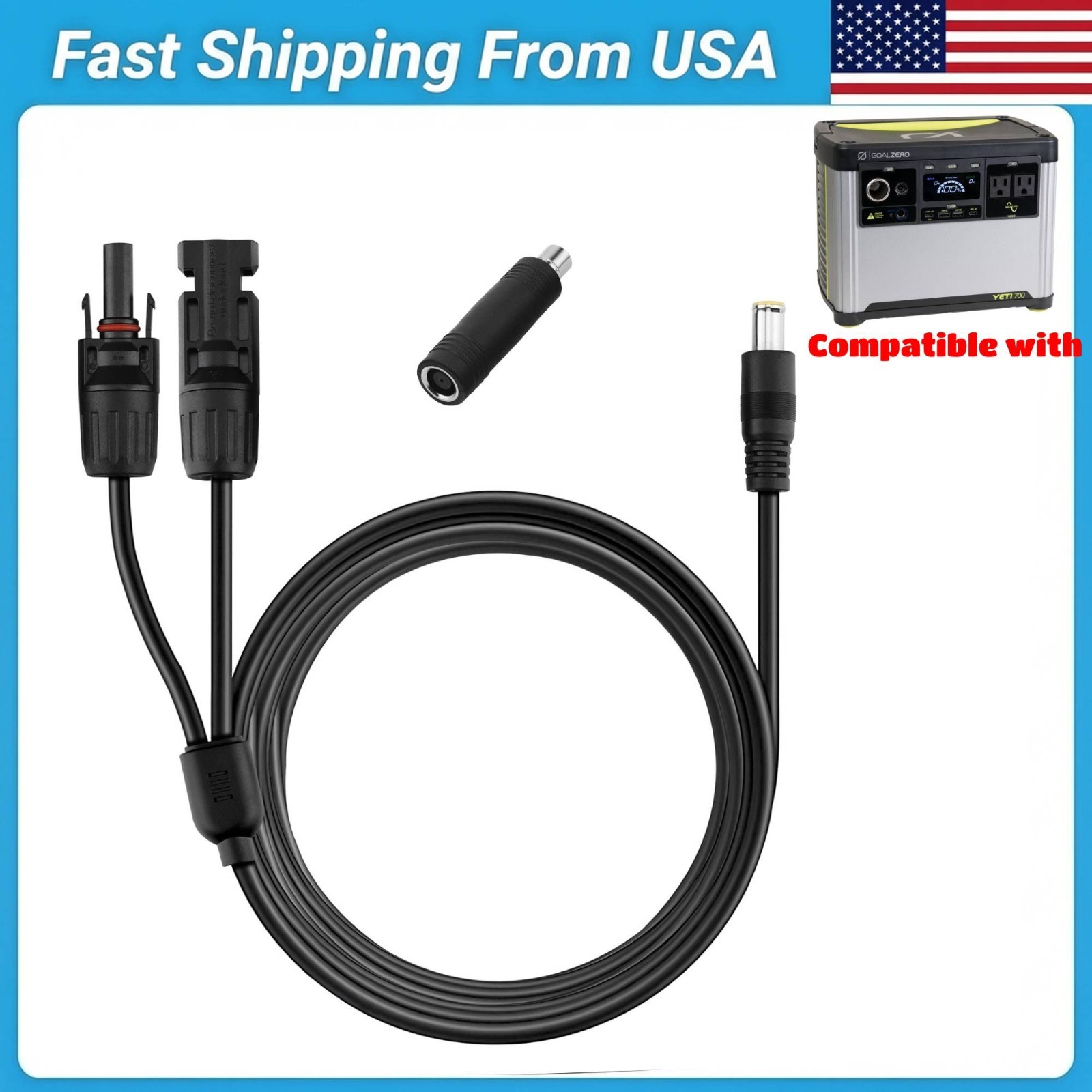 16.5FT 14AWG+16AWG Solar Cable with Solar Panel Connector for Goal Zero Yeti