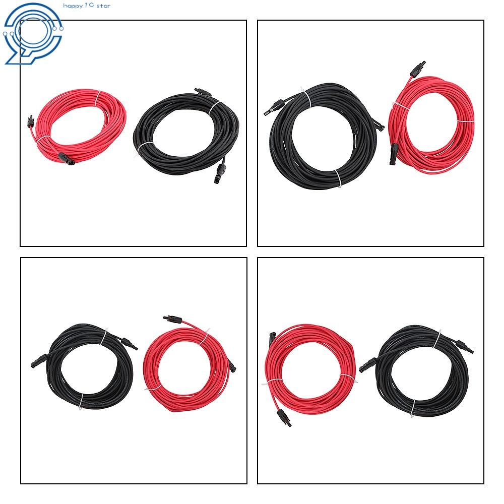 4mm² 20M Solar Wire Black+Red UV Resistant Cable with M4 Connector Kit