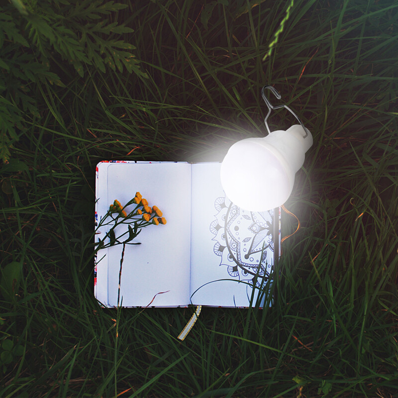 1W 6V Mini Solar Panel & 15W Rechargeable LED Light Bulb for Camping Garden US
