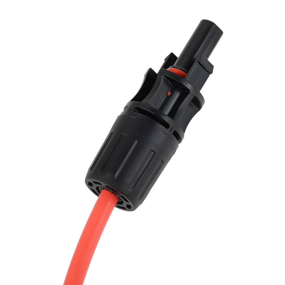 Red/Black 10Ft 12AWG 1500V Solar Extension Cable with Female and Male Connectors