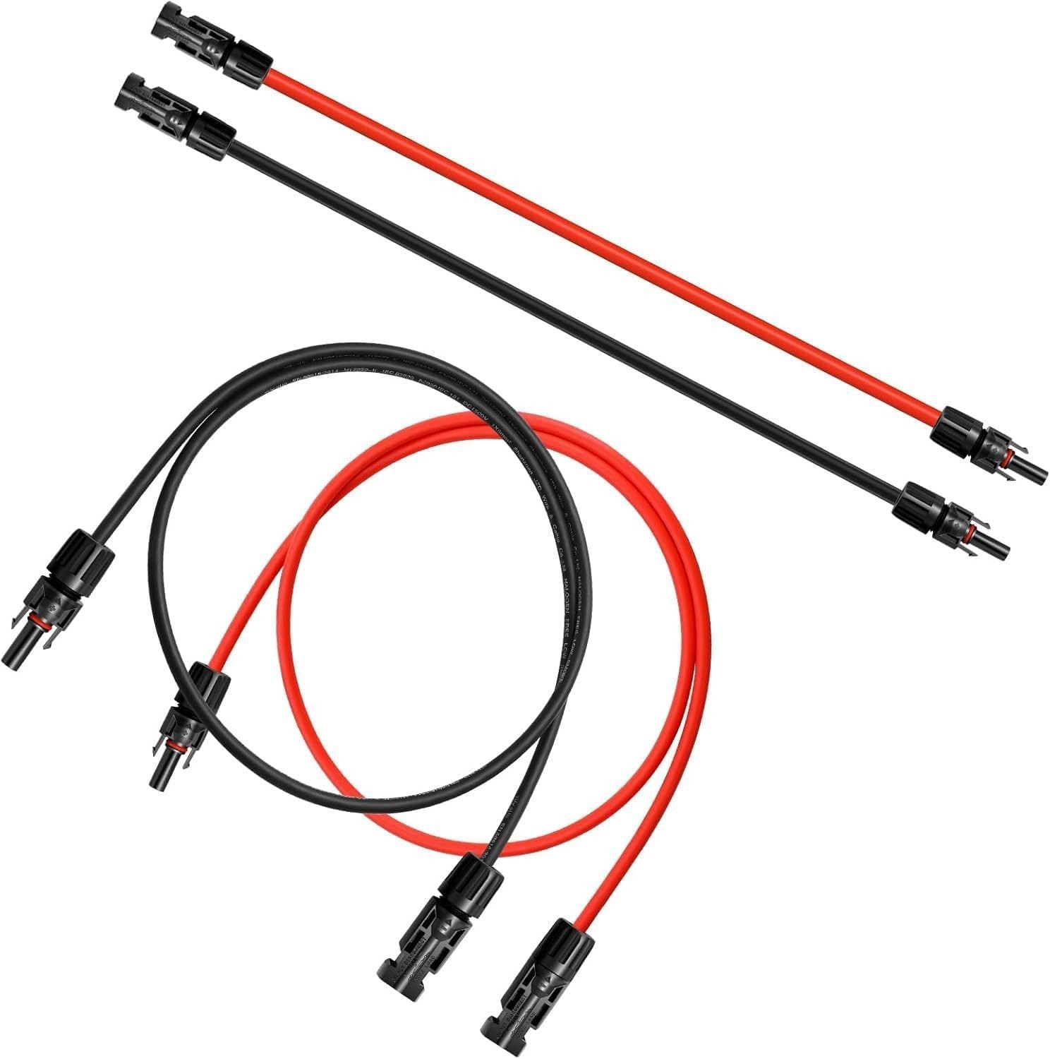 2PCS 6 FT 10AWG Solar Extension Cable with Female and Male Connector，Tinned C…