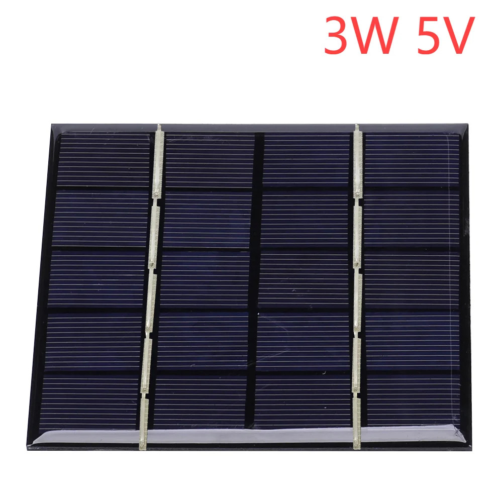 2pcs Solar Panel 3/5W 5/12V Micro Solar Board Portable Fast Charger Polysilicon