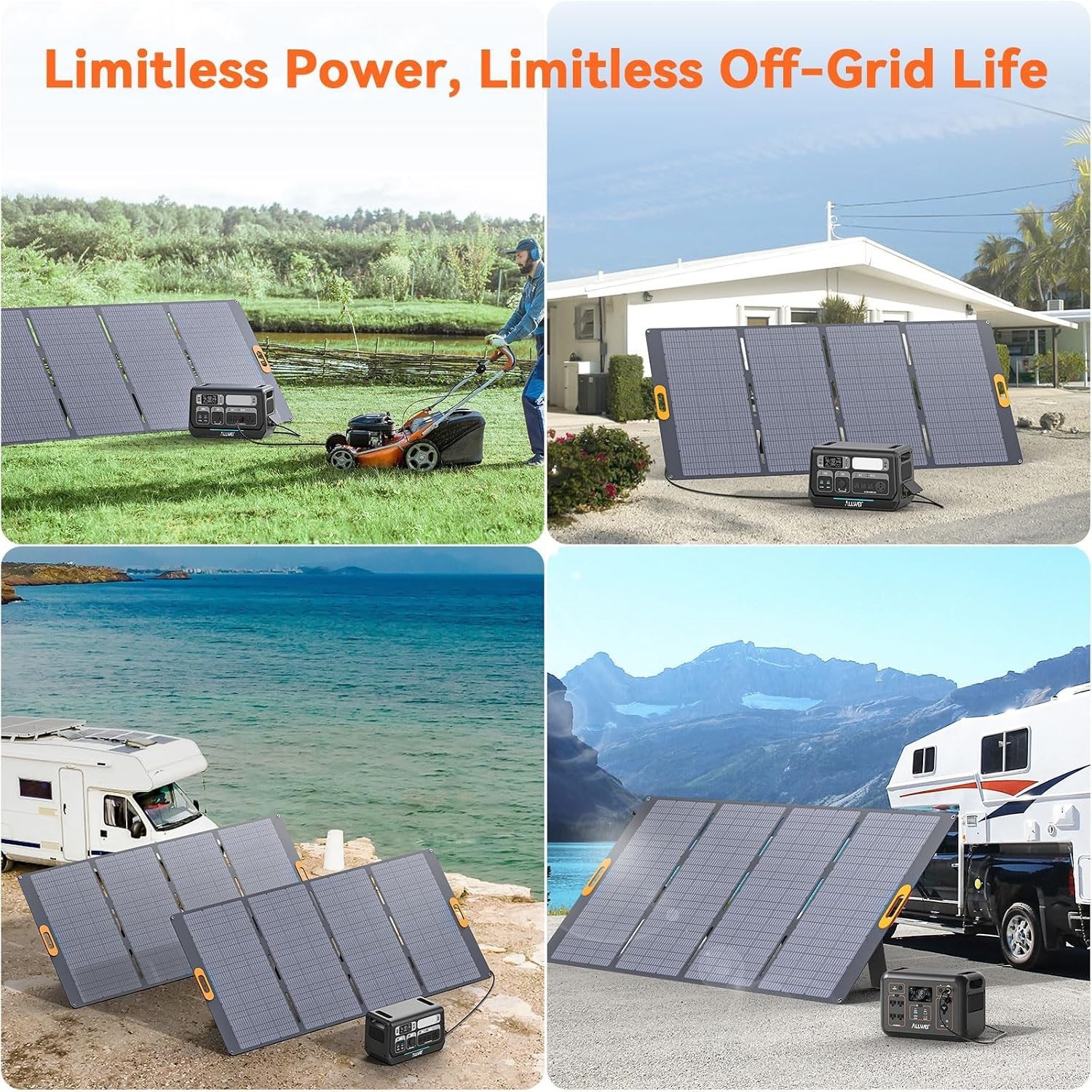 ALLWEI 400W Foldable Portable Solar Panel for Power Station Outdoor Camp IP67