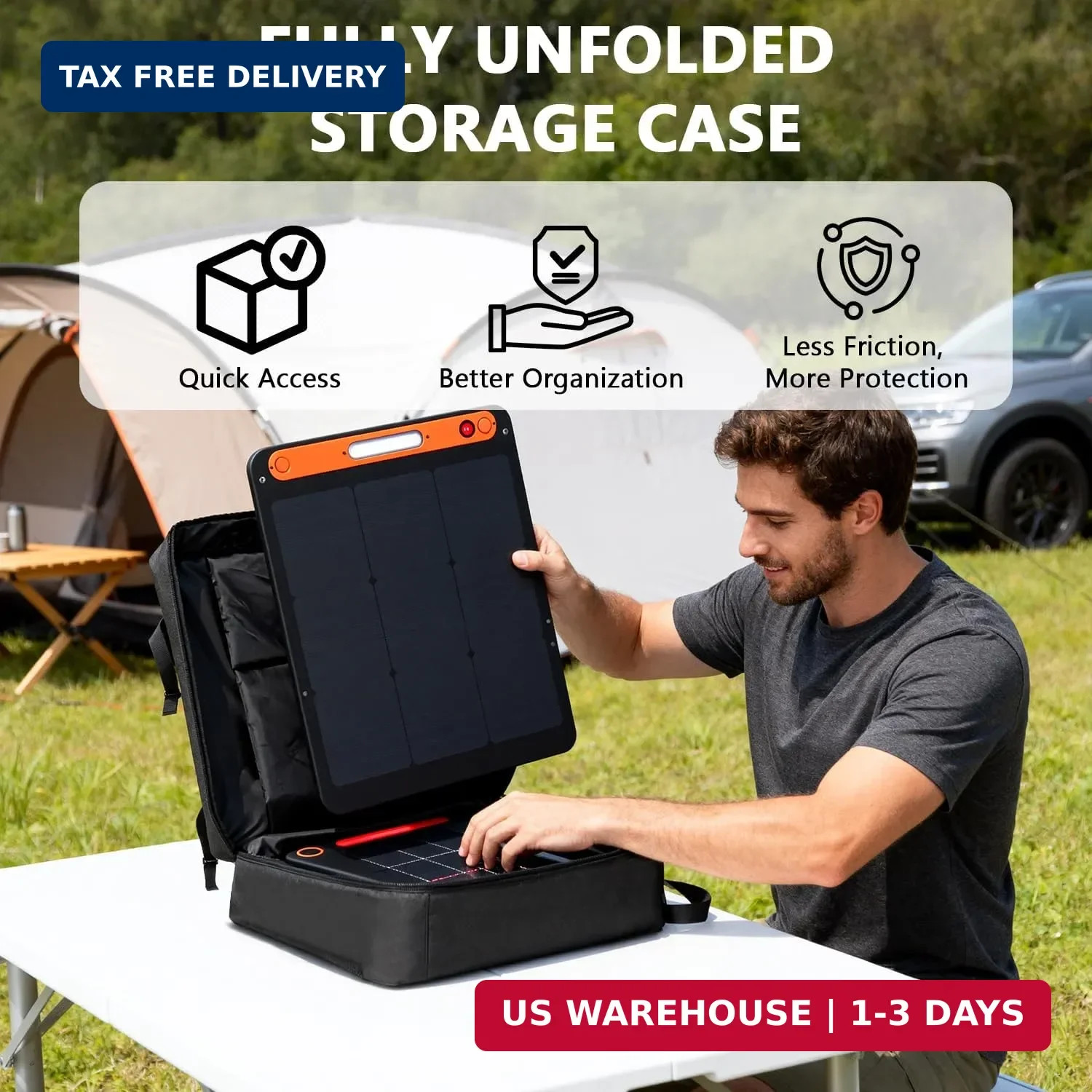 Solar Panel Carrying Case Compatible with Jackery SolarSaga 100W/100X/200W, Padd