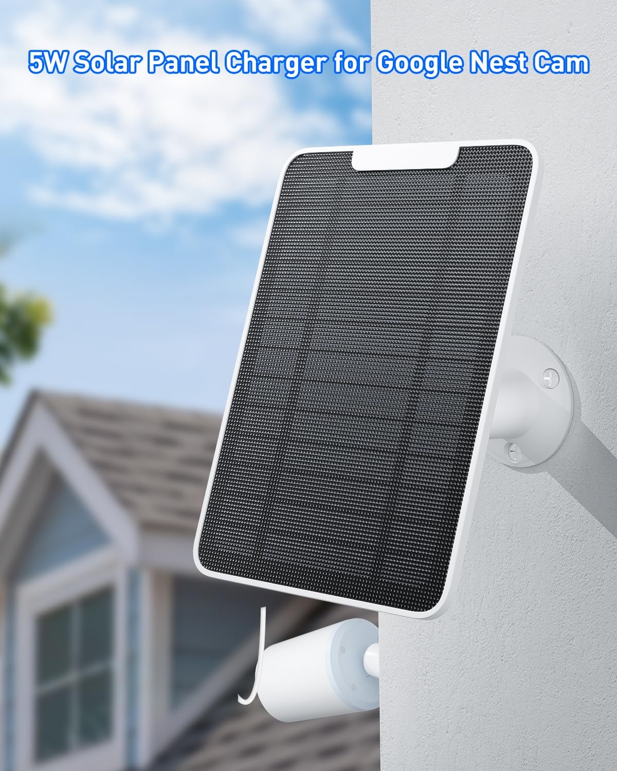Premium Solar Panel for Google Nest , 5W Solar Panel Power for Google Nest Ca…