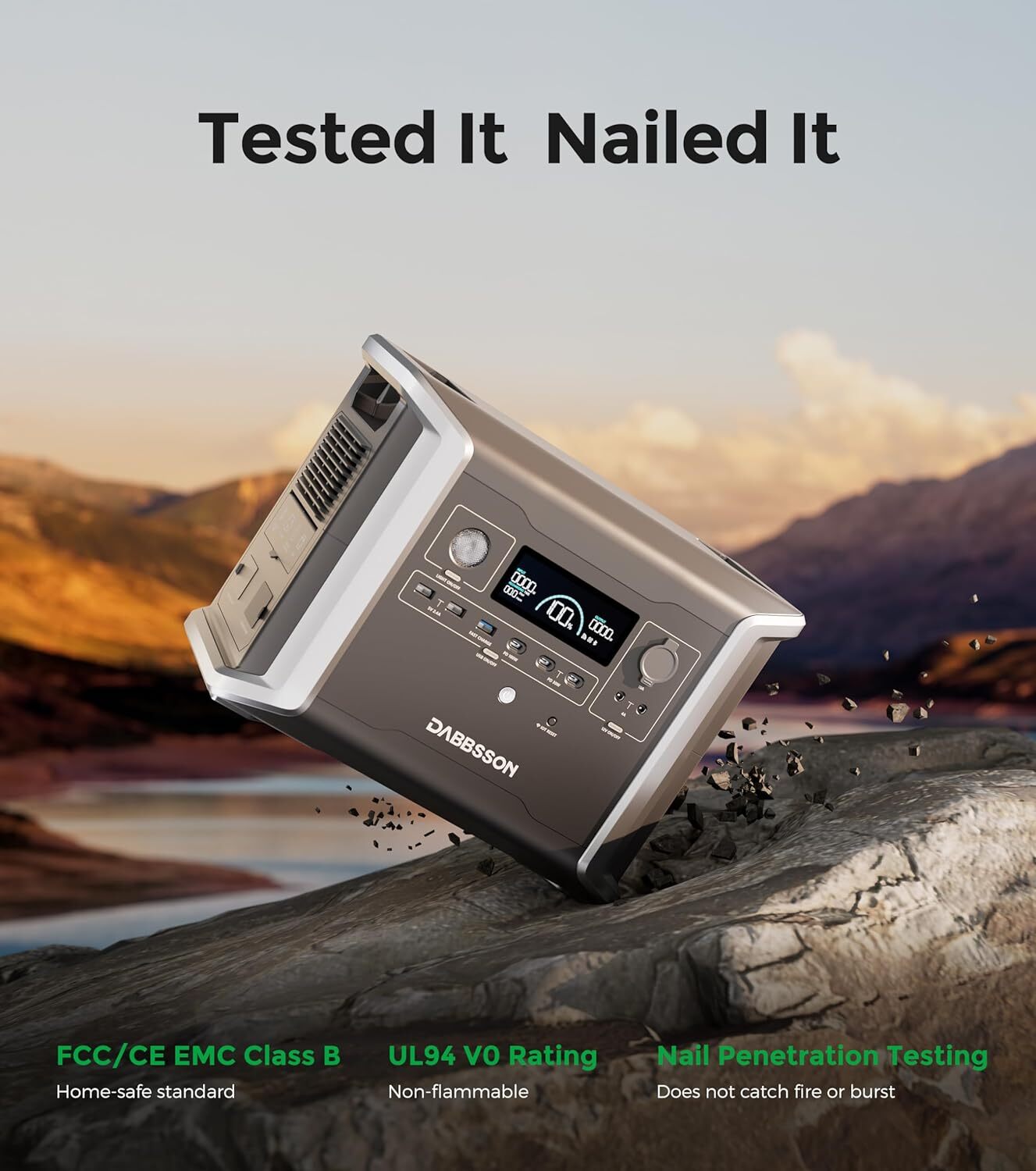Dabbsson 1330Wh 1200W Portable Power Station Solar Generator Camping Refurbished
