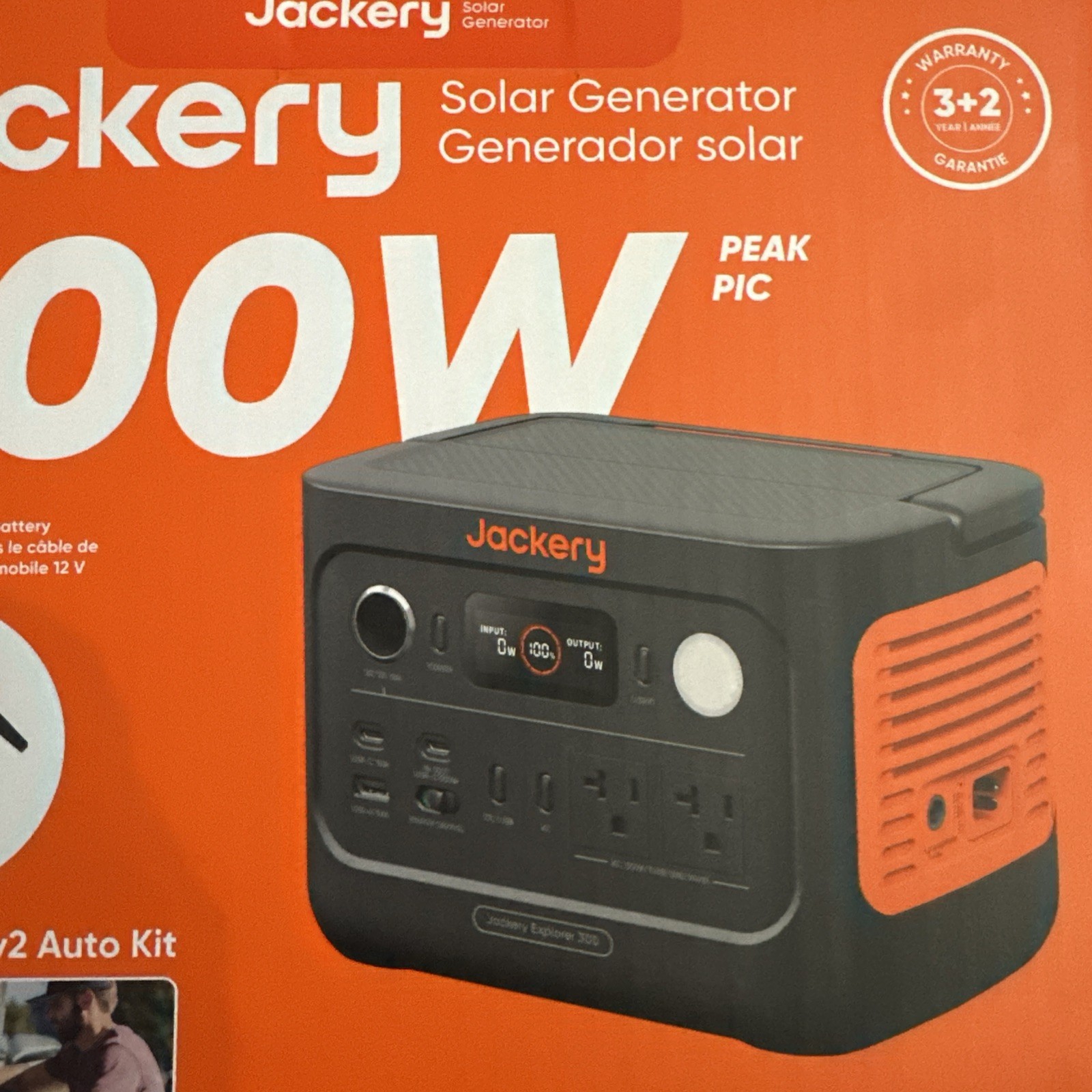 Jackery Explorer 300 v2 Auto Kit Portable Solar Generator 600W Peak