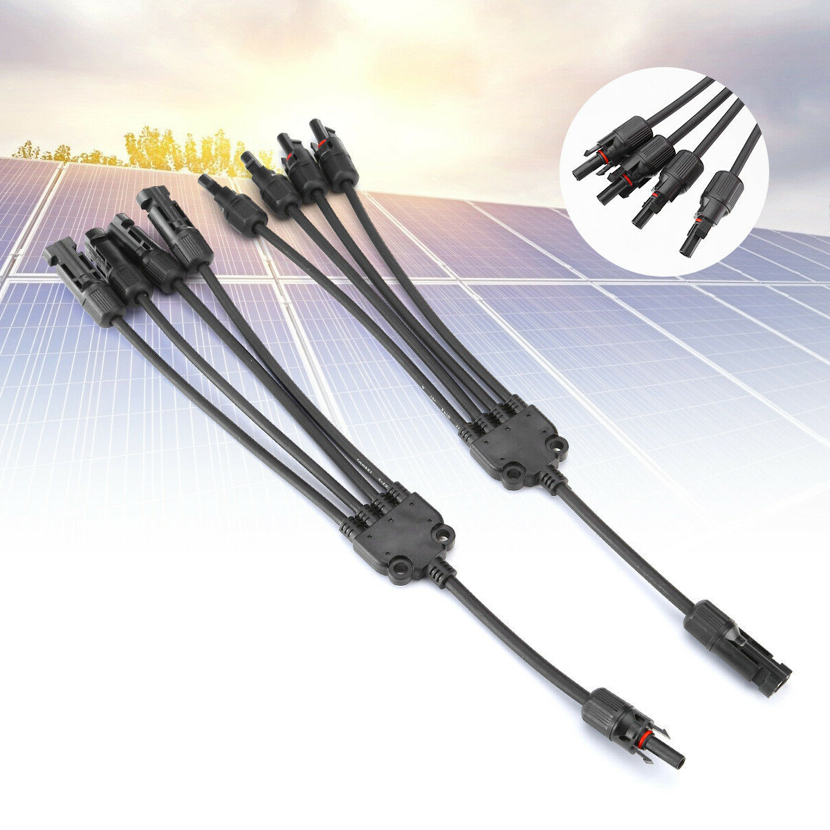 2/3/4 Y Branch Cable Solar Panel Cable Connectors Cable Extension Connector