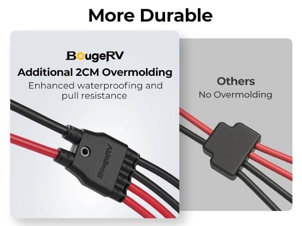 BougeRV Solar Parallel Connectors for 2 Solar Panels 2 to 4 Y Branch 10AWG