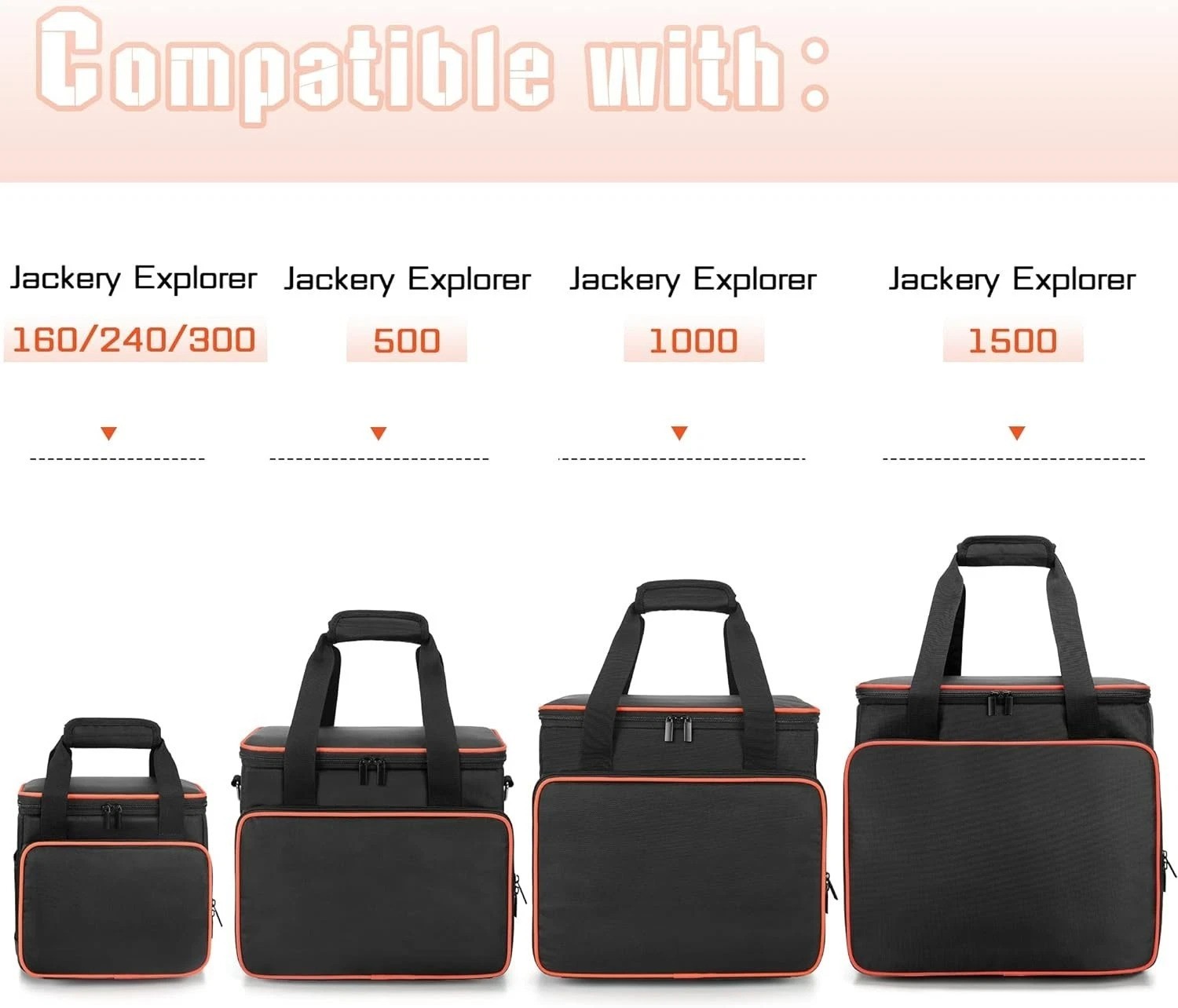 Stylish & Functional Carry Bag for Jackery Explorer 1000 with Accessory Pockets