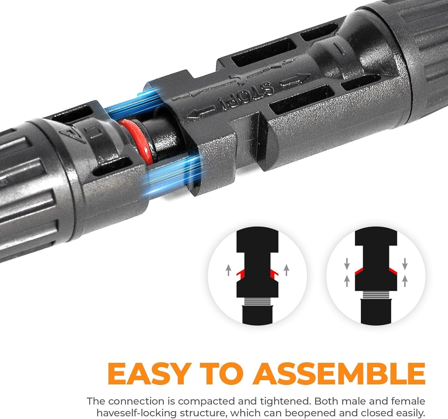 Solar Panel Y Branch Cable Connector Pair