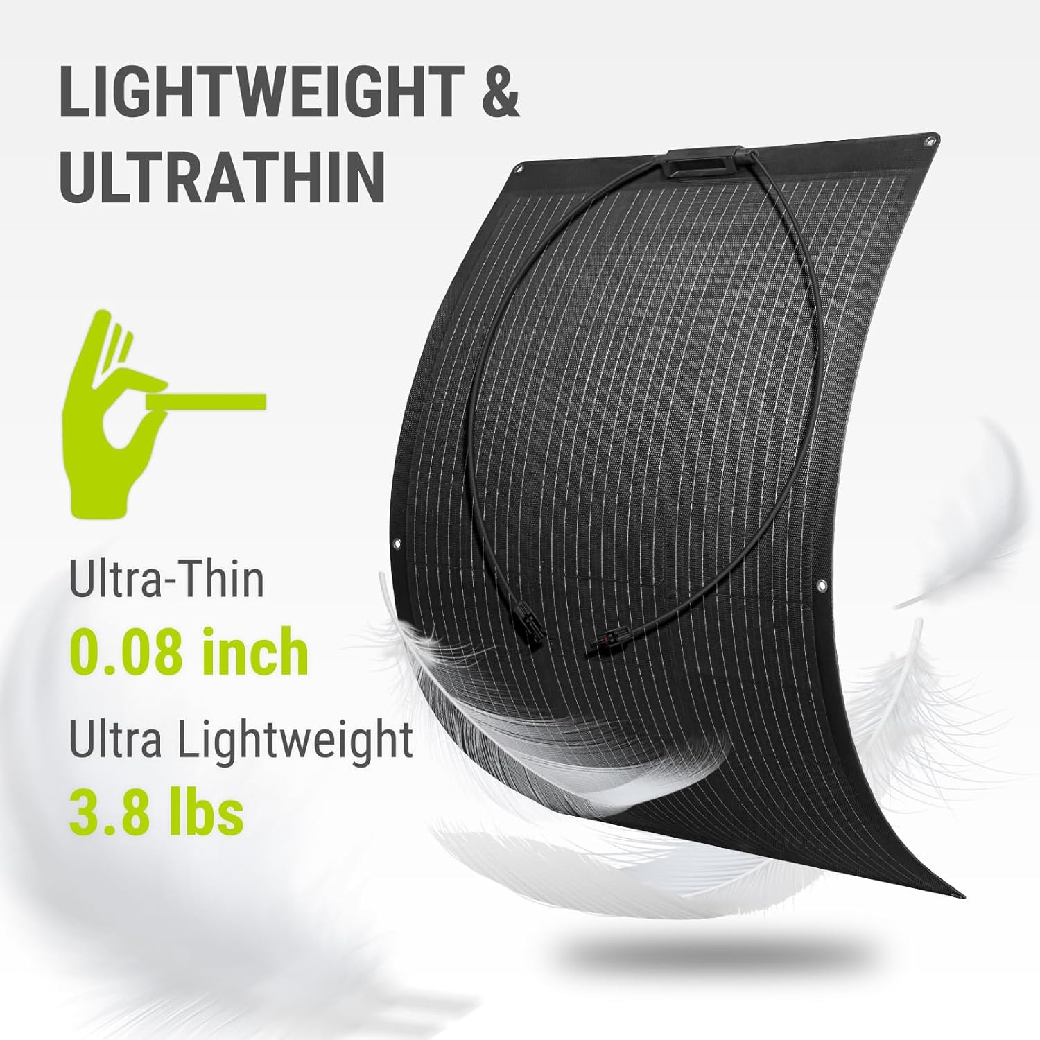 100W Flexible Solar Panel Portable Bendable 12 Volts 10BB Mono Cell for Uneven S