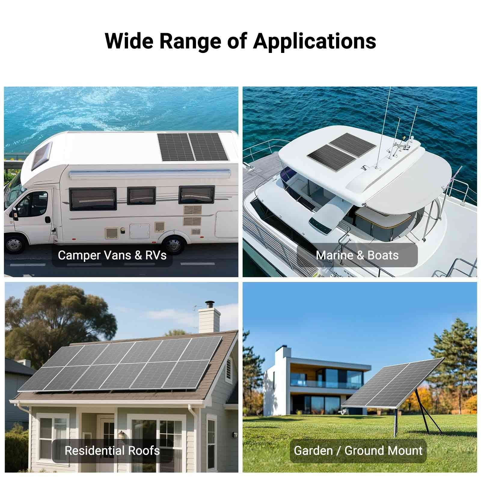 HQST Solar Panel 200 Watt 12 Volt, High-Efficiency Monocrystalline PV Module