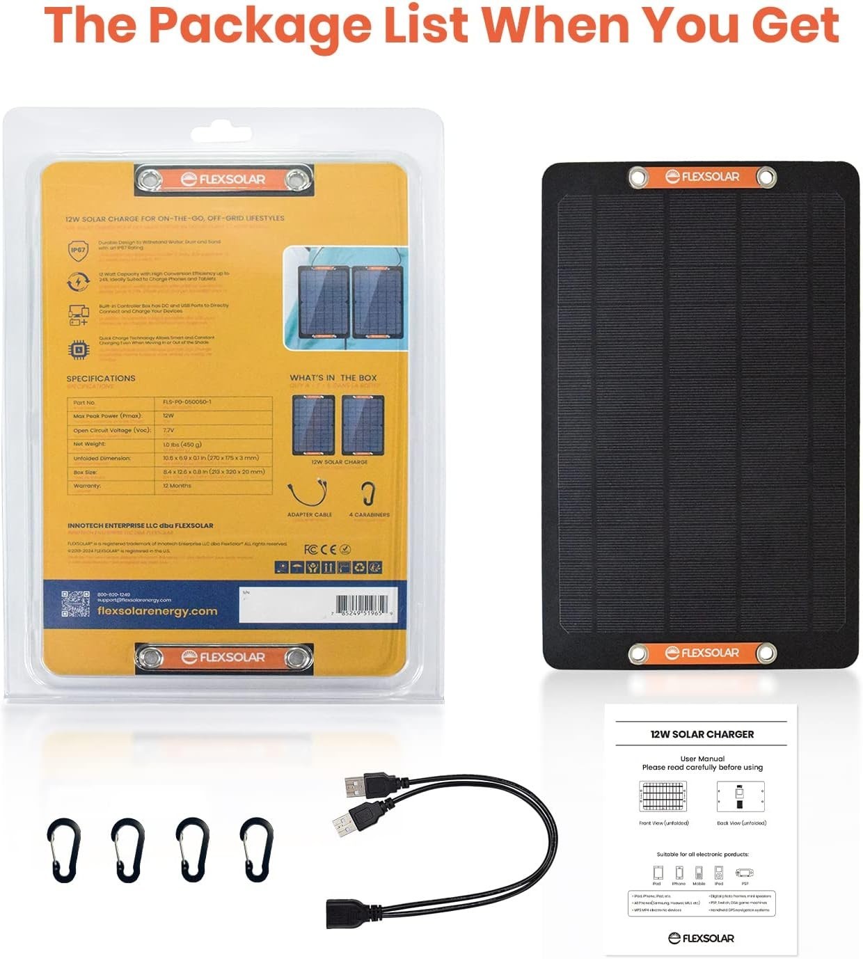 2pcs USB Solar Panel 6W 5V Monocrystalline Mini Solar Panels with USB 2.0 Por…