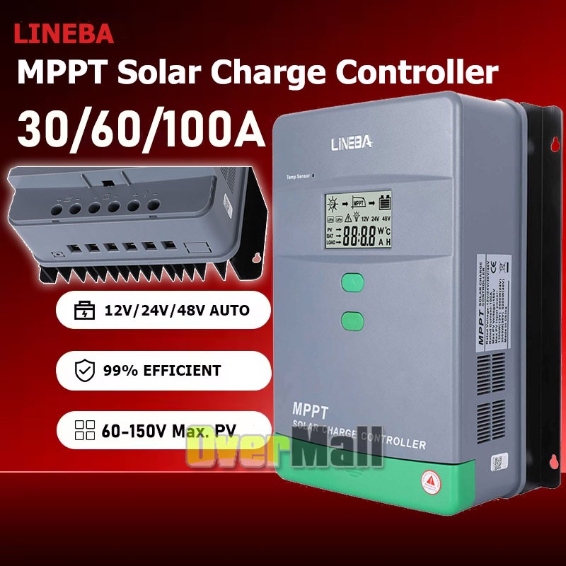 MPPT Solar Charge Controller Solar Panel Battery Regulator 12/24V Auto 100A LCD