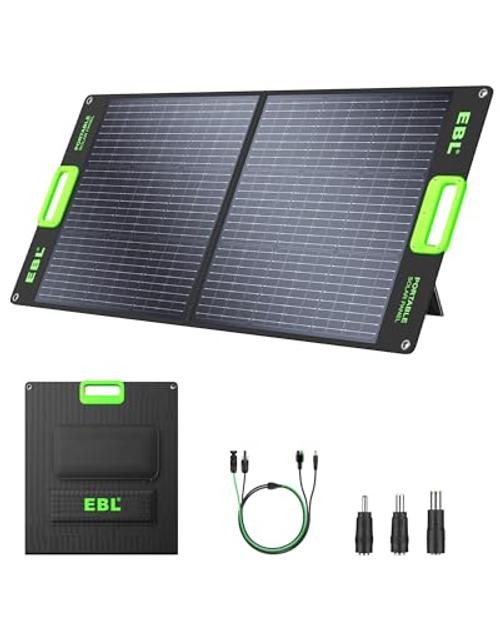 Solar Panel 100W Portable Solar Panel for 300/500/1000 Power Station | Black