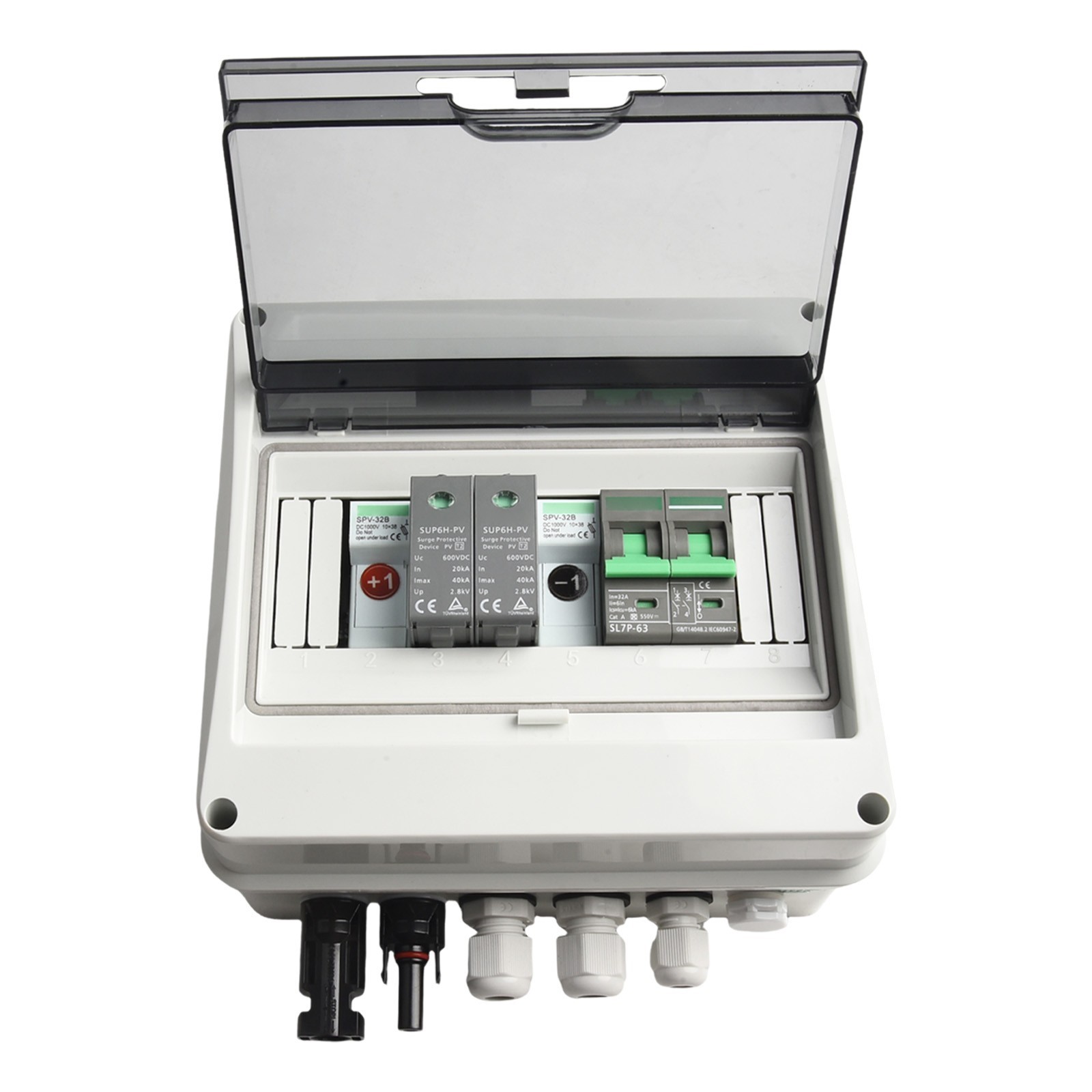 600V DC Photovoltaic Combiner Box 1 In 1 Out IP65 Enclosure Size 20x19x9cm