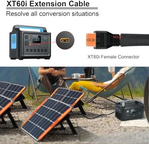 Solar Panel to XT60i Female Adapter Charging Cable for Solar Panels RV Portable