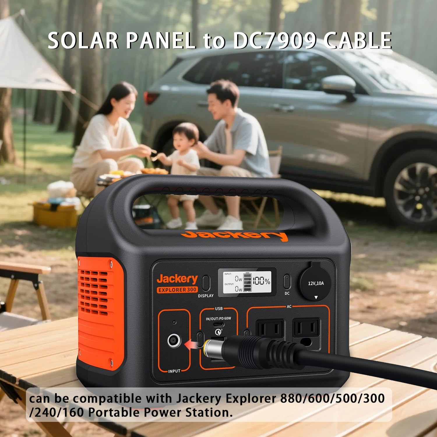 6FT Solar Connector to DC 8Mm Adapter Cable for Jackery Explorer 3000 2000 1500