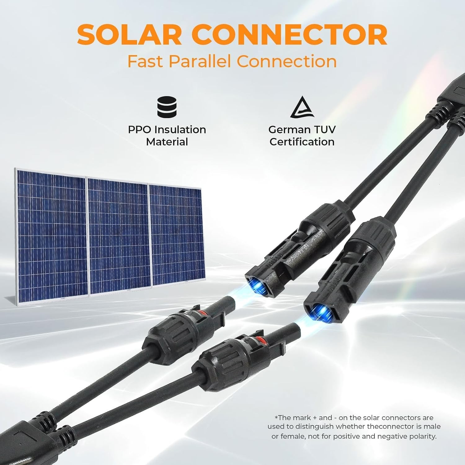 Weather-Resistant Solar Panel Y-Splitter Connectors – 30A Certified Performance
