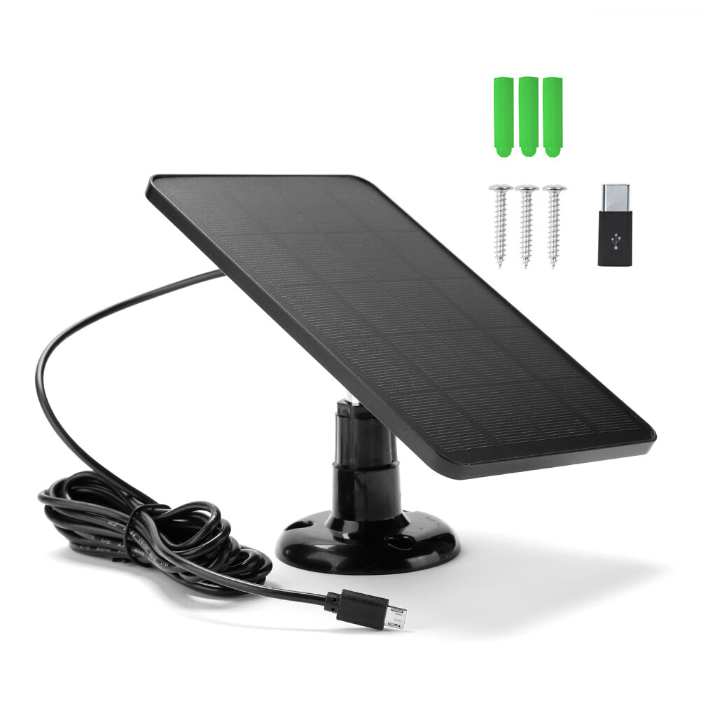 4W 5V Solar Cell Panel Charger USB for EUFY Security Camera Home Light Doorbell