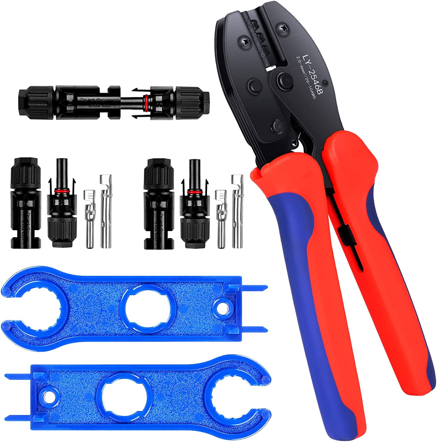 Karidge Solar Cable Connector-Crimping Tool Kit,20 Pairs Male/Female Solar Panel