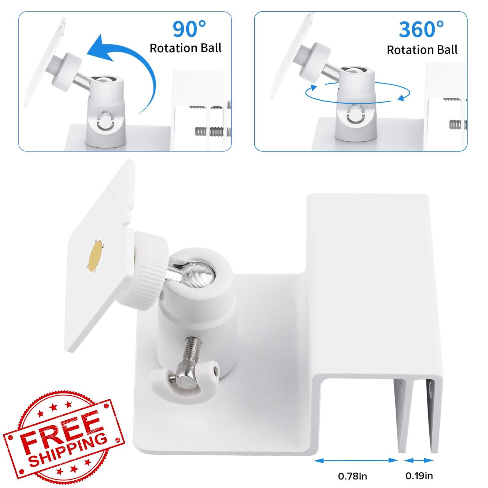 ALERTCAM Gutter Mount Solar Panel Bracket White