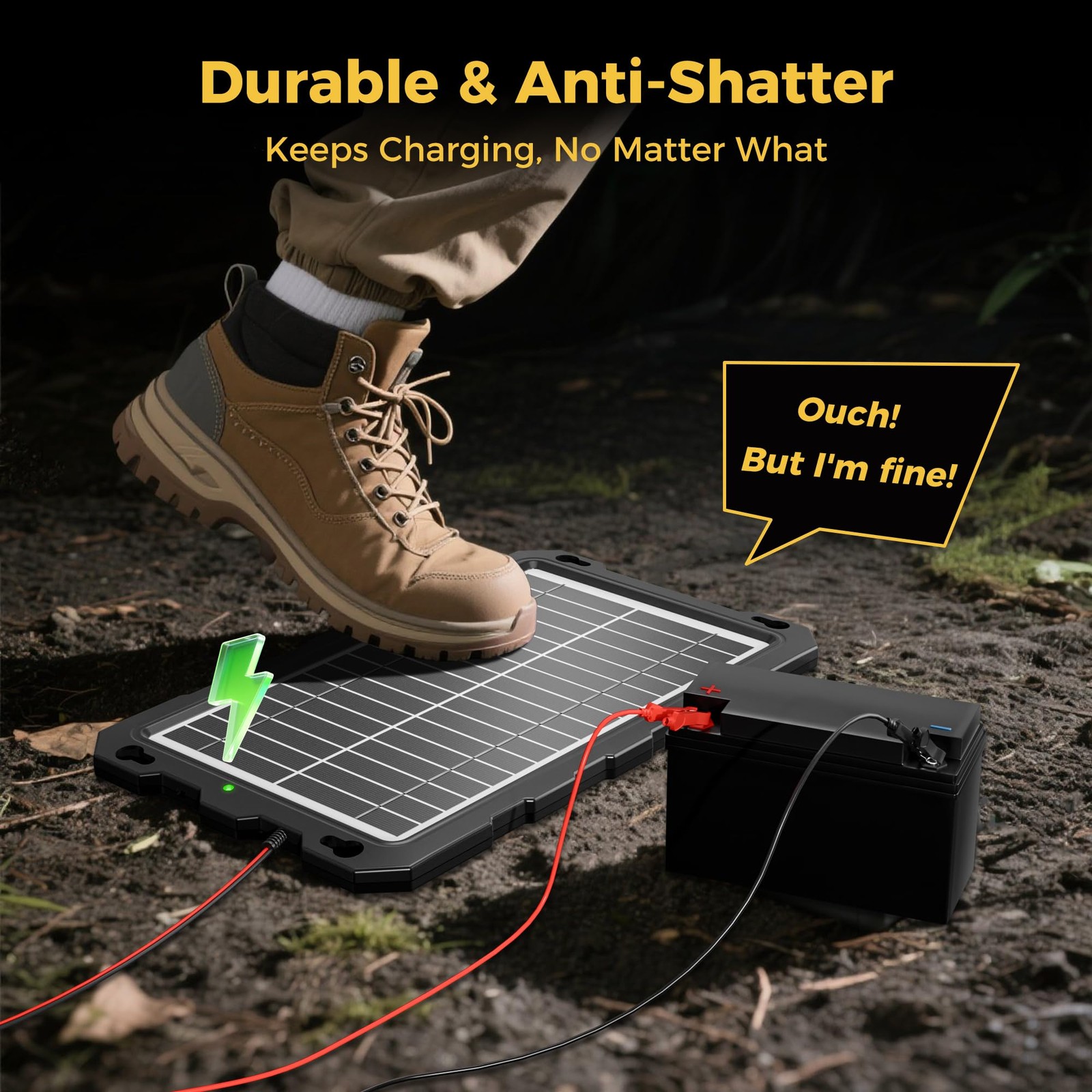 SUNAPEX 10W 12V Solar Battery Charge Maintainer – Solar Trickle Charger for Car