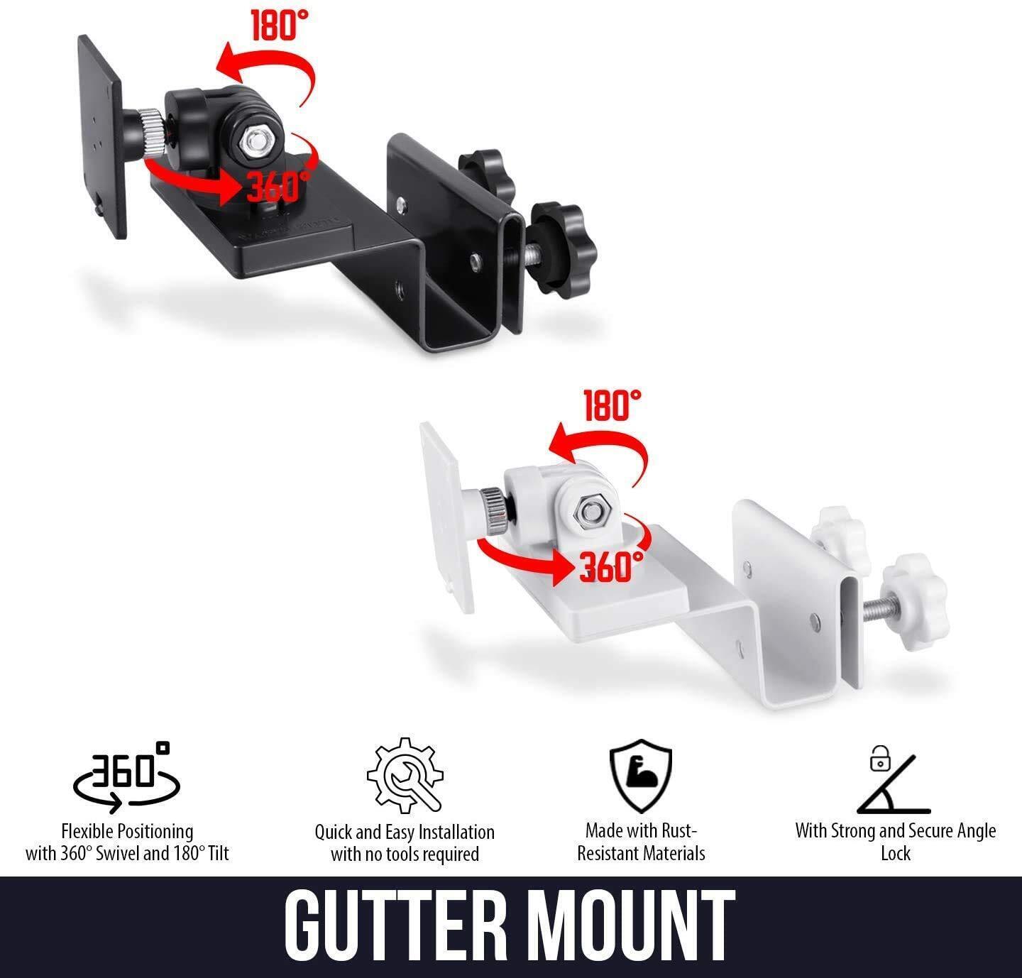 Wasserstein Gutter Mount (2 Pack, Black)