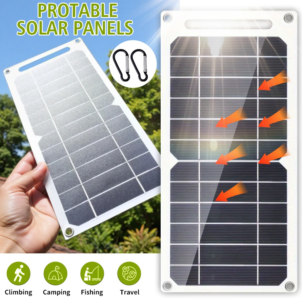 15W 5V Solar Panel with USB Waterproof Outdoor Camping Charger Phone Power Bank