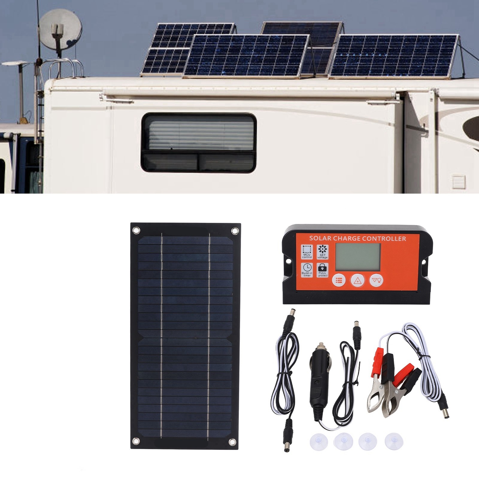 10W Watts Solar Panel Kit 18V Battery Charger with Controller Caravan Boat