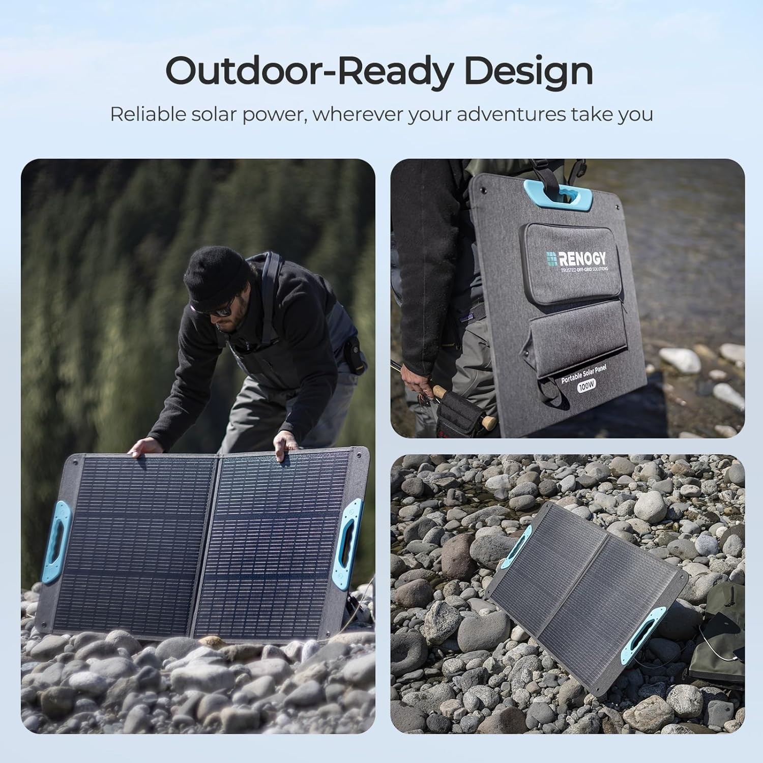 25% Efficient 100W Solar Power Kit – Foldable Design for Easy Travel & Setup