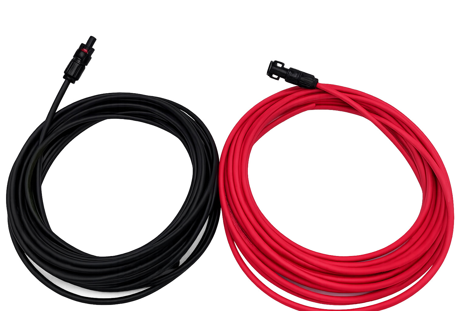 Pair Black+Red, 10 or 12 AWG, PT Solar Panel wire with 2 PV Connectors UL listed