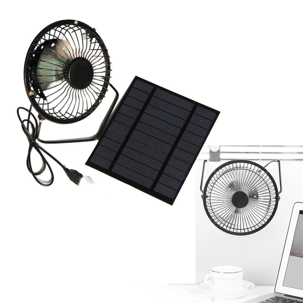 Indoor Air Circulation Portable Exhaust Fan 4 Inch Fan 2.5W Solar Power