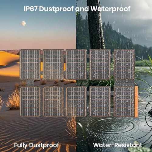 Portable Solar Panel – 24% High Efficiency, IP67 Waterproof, QC3.0 USB 100W