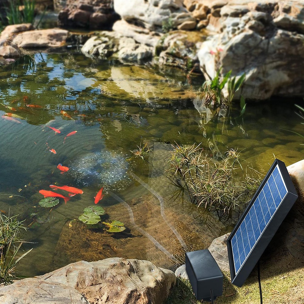 10V Solar Powered Pond Aerator for Fish Ponds and Outdoor Water Features
