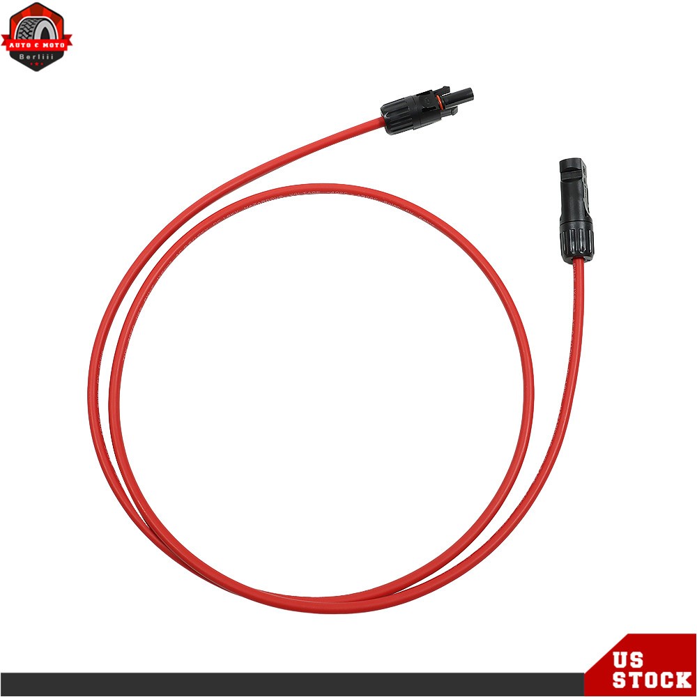 1 Pair Black + Red Solar Panel Extension Cable Wire Connector 12/10 AWG New
