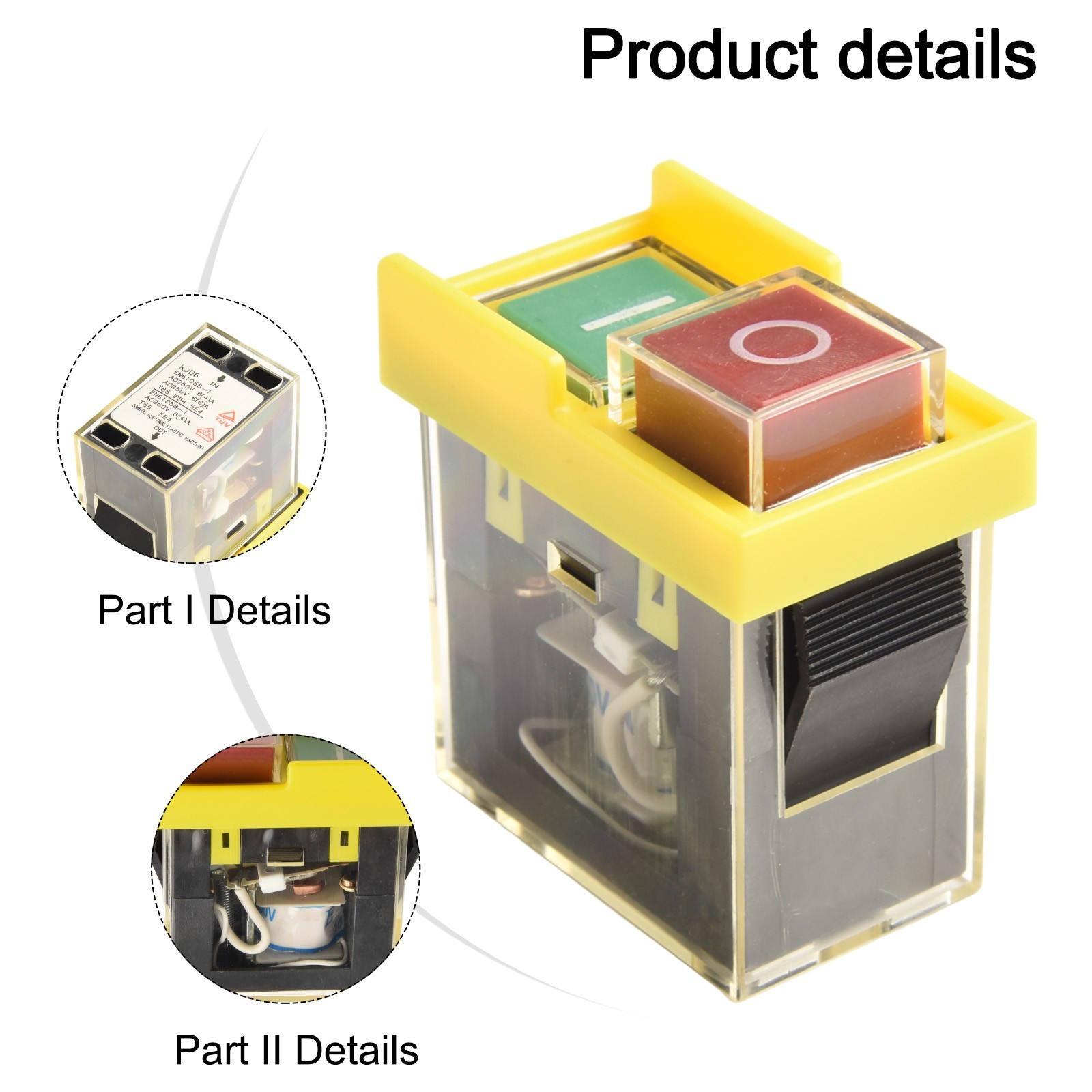 KJD Waterproof Start Button Manual Measurement Product Name Rated Current A