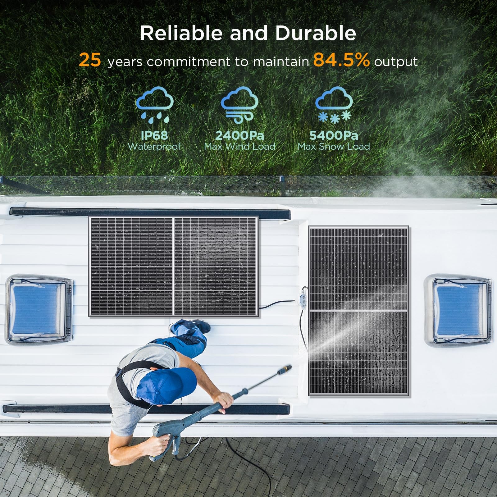 N-Type 16BB 400W Bifacial Solar Panel, 2Pcs 200 Watt Solar Panel 12/24V, 25%